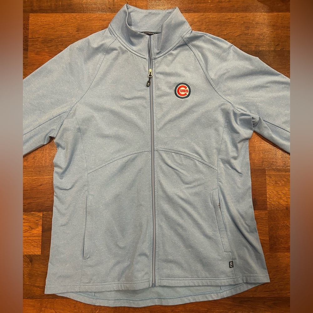 Cutter & Buck Chicago Cubs Women’s Full Zip Light Blue Light Weight Jacket Large